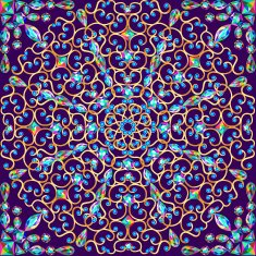 illustration background with a circular gold ornaments precious stones N3