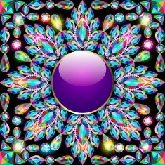 Elegant background with circular ornament of precious stones N4