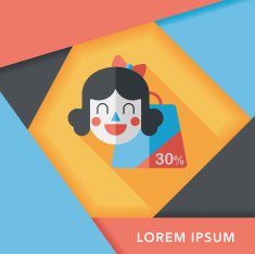 SALE Shopaholic flat icon with long shadow eps10 N26