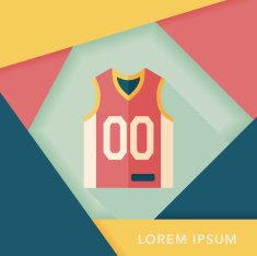 basketball clothing flat icon with long shadow eps10 N17