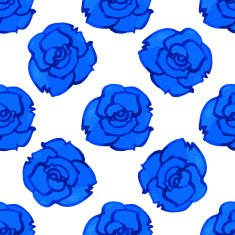 Vector seamless pattern with blue rose Watercolor graphical texture background