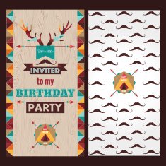 Happy birthday card invitation vintage retro background N2