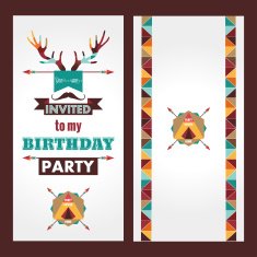 Happy birthday card invitation vintage retro background N3