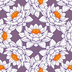 Seamless pattern of lotus flowers N2