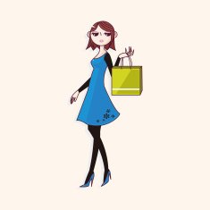 shopping girl theme elements vector eps N28