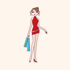 shopping girl theme elements vector eps N29