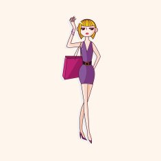 shopping girl theme elements vector eps N30