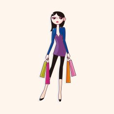 shopping girl theme elements vector eps N31
