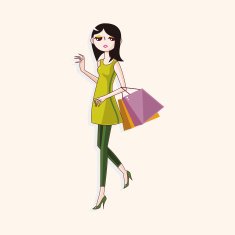 shopping girl theme elements vector eps N35