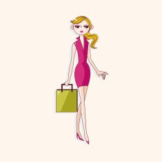 shopping girl theme elements vector eps N36