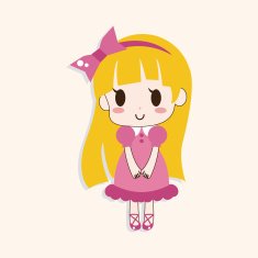 girl cartoon theme elements vector eps N16