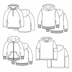 Four hoodies
