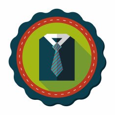 business shirt and tie flat icon with long shadow eps10 N10