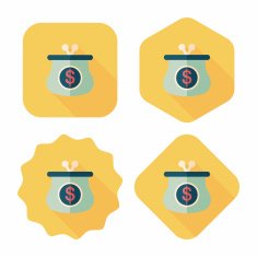 purse flat icon with long shadow eps10 N15