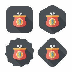 purse flat icon with long shadow eps10 N21