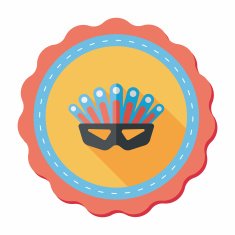 party mask flat icon with long shadow eps10 N19