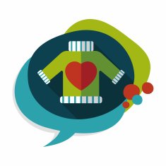 Valentine's Day clothes flat icon with long shadow eps10 N11