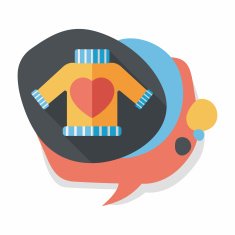 Valentine's Day clothes flat icon with long shadow eps10 N12