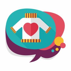 Valentine's Day clothes flat icon with long shadow eps10 N13