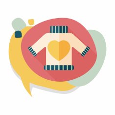 Valentine's Day clothes flat icon with long shadow eps10 N14