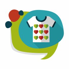 Valentine's Day clothes flat icon with long shadow eps10 N15