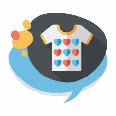 Valentine's Day clothes flat icon with long shadow eps10 N16