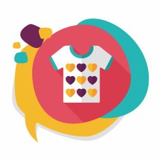 Valentine's Day clothes flat icon with long shadow eps10 N17