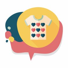 Valentine's Day clothes flat icon with long shadow eps10 N18