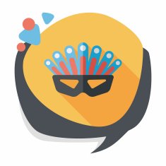 party mask flat icon with long shadow eps10 N23