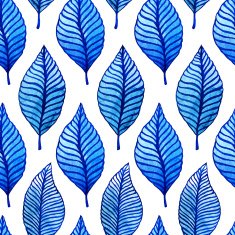 Seamless watercolor pattern with leaves N2