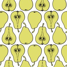 Pattern with ripe pears N2