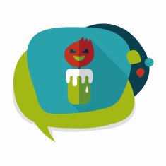 Halloween candle flat icon with long shadow eps10 N19