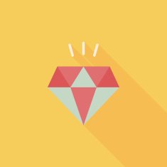 diamond flat icon with long shadow eps10 N9