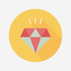 diamond flat icon with long shadow eps10 N10