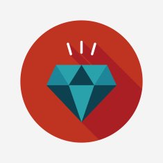 diamond flat icon with long shadow eps10 N19