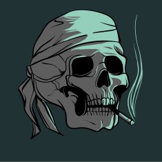 Smoking skull vector illustration