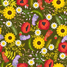 Floral seamless vector background flowers