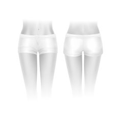 Vector White Shorts for Women Isolated on Background N2