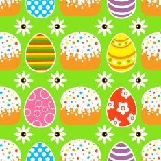 Seamless Easter background with cake green