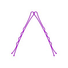 Two connected hair clips in purple design