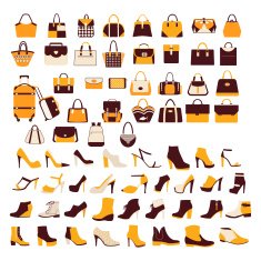 vector set Silhouette collection of fashion accessories
