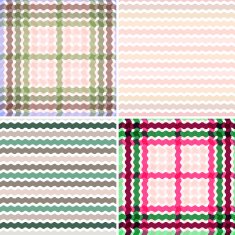 Set Wave tartan gradient background seamless pattern Vector