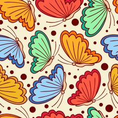 Seamless pattern with stylized butterflies N3