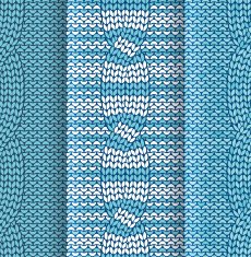 Cabled knitted pattern blue and white