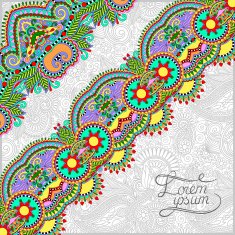 ornamental background with flower ribbon stripe pattern greeti N2
