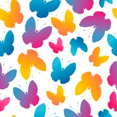 Seamless pattern with stylized butterflies N6
