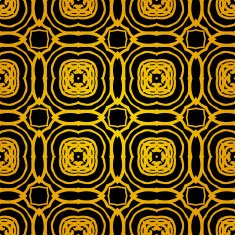 Vector geometric art deco pattern with gold shapes
