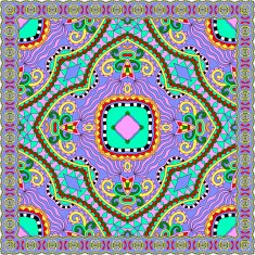 Traditional ornamental floral paisley bandanna Square ornament N6