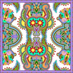Traditional ornamental floral paisley bandanna Square ornament N7