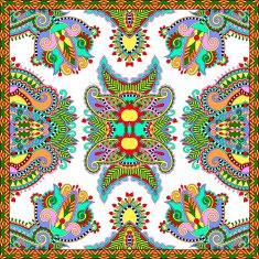Traditional ornamental floral paisley bandanna Square ornament N8